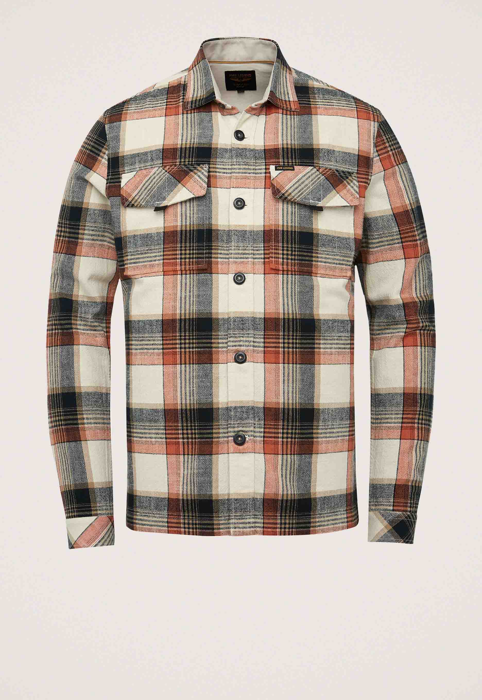 PME Legend Shirt Yarn Dyed Flanel Check Overhemd PME Legend Shirt Yarn Dyed Flanel Check Overhemd