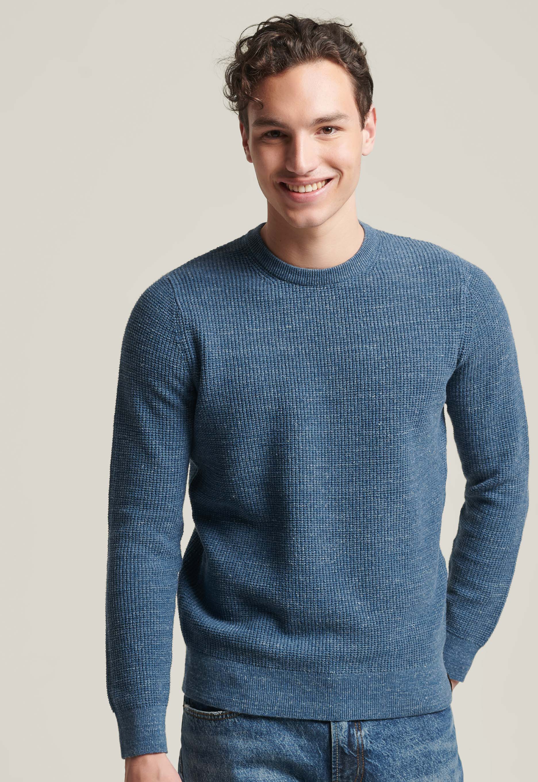 Superdry M6110459A Vintage textured crew knit Superdry M6110459A Vintage textured crew knit