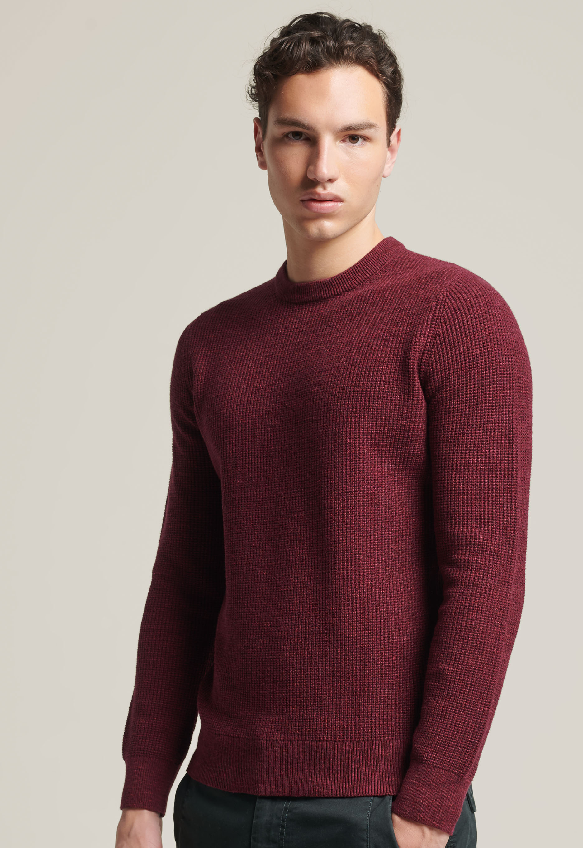 Superdry M6110459A Vintage textured crew knit Superdry M6110459A Vintage textured crew knit