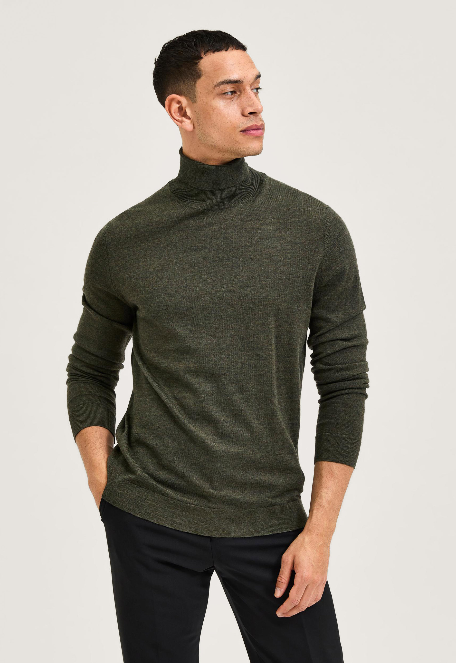Selected 16084840 Town merino coolmax knit