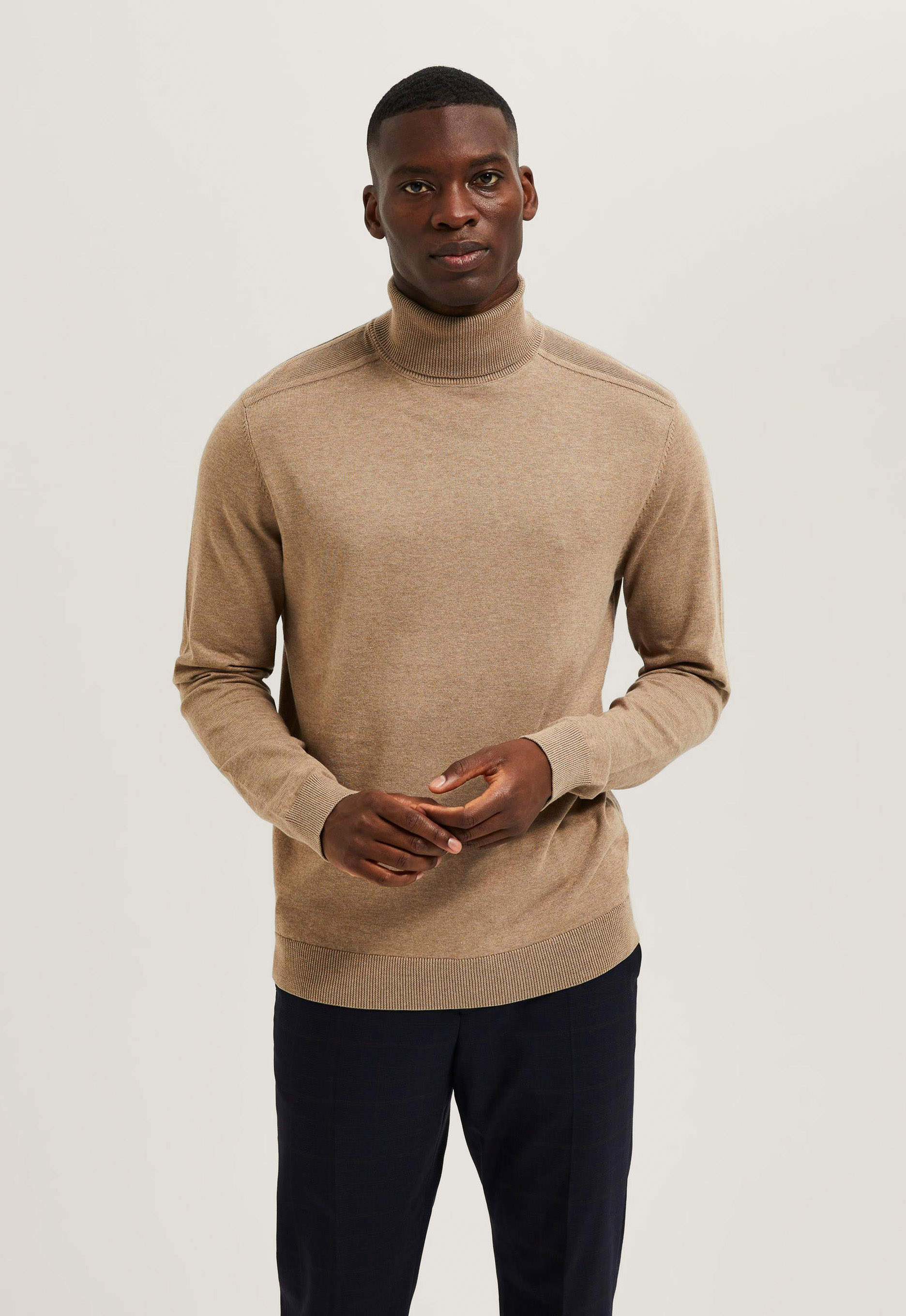 Selected 16074684 Berg roll neck knit