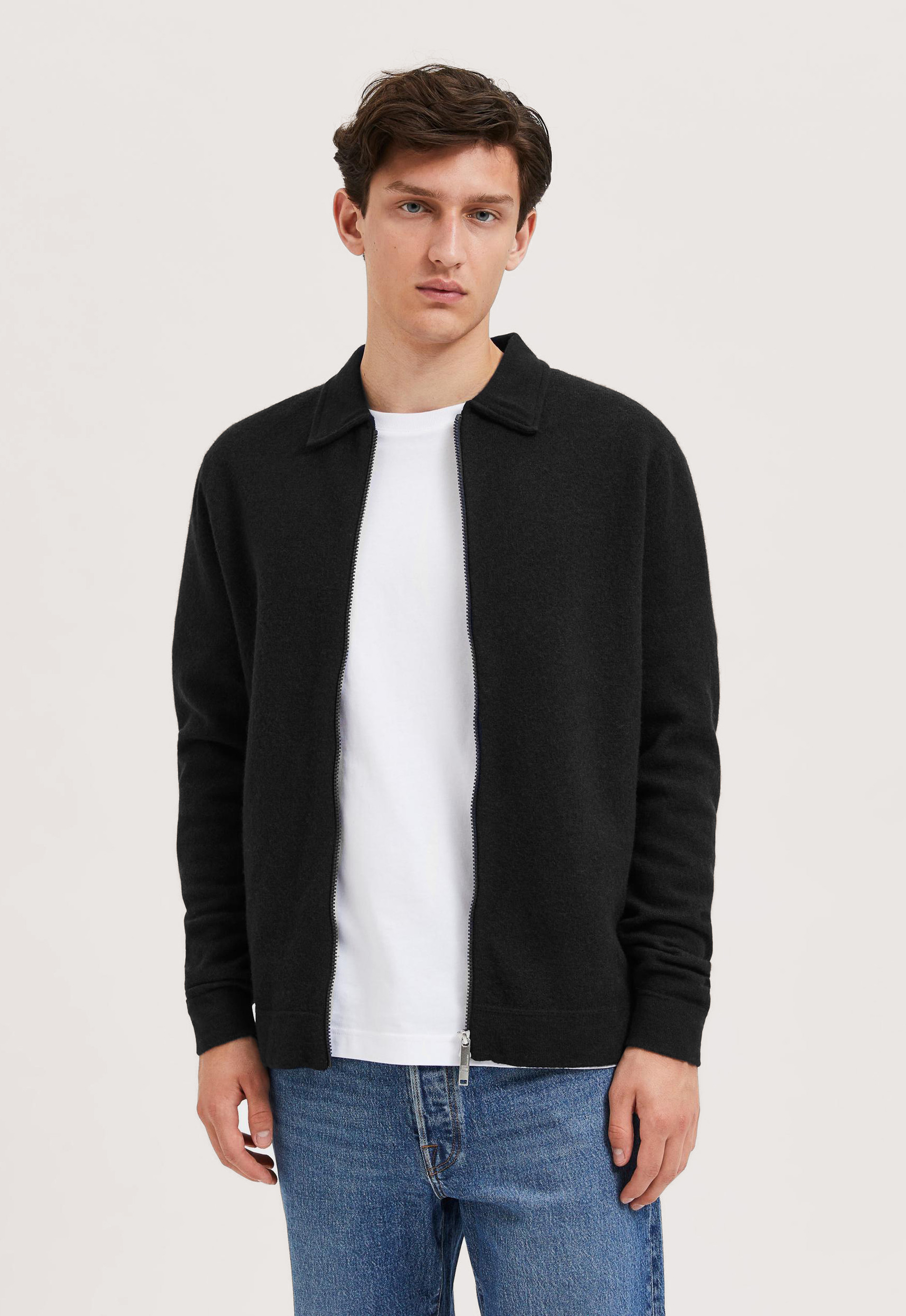 Selected 16086692 Belo knit zip cardigan Selected 16086692 Belo knit zip cardigan