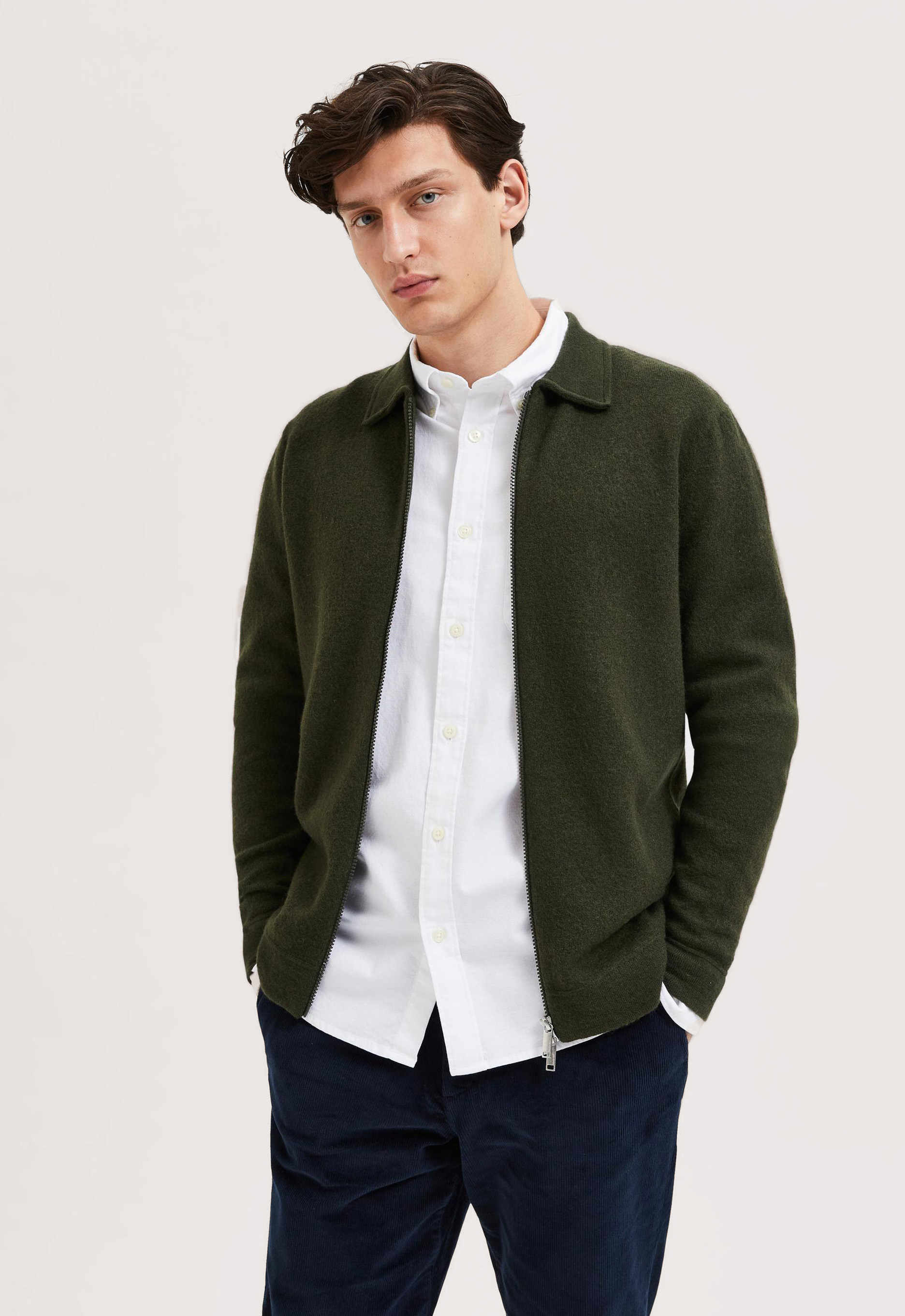Selected 16086692 Belo knit zip cardigan Selected 16086692 Belo knit zip cardigan