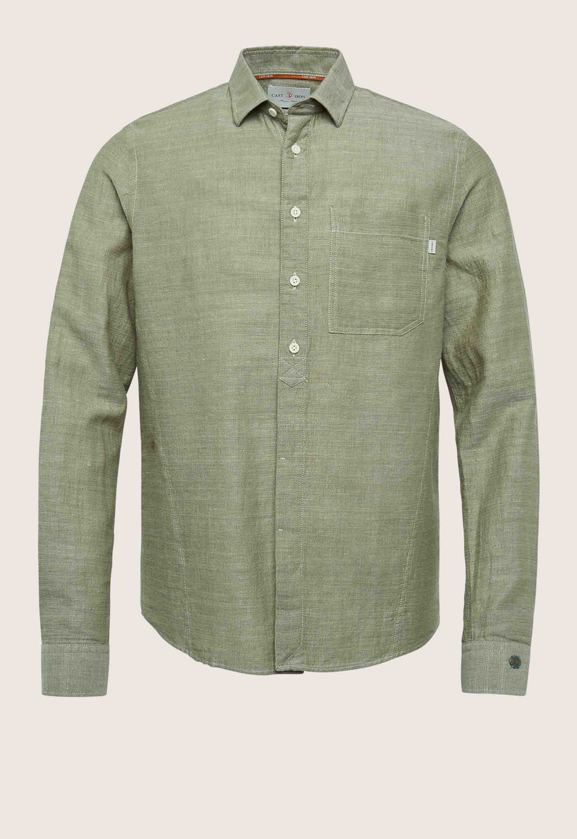 Cast Iron Cotton Linnen Dobby Overhemd Cast Iron Cotton Linnen Dobby Overhemd