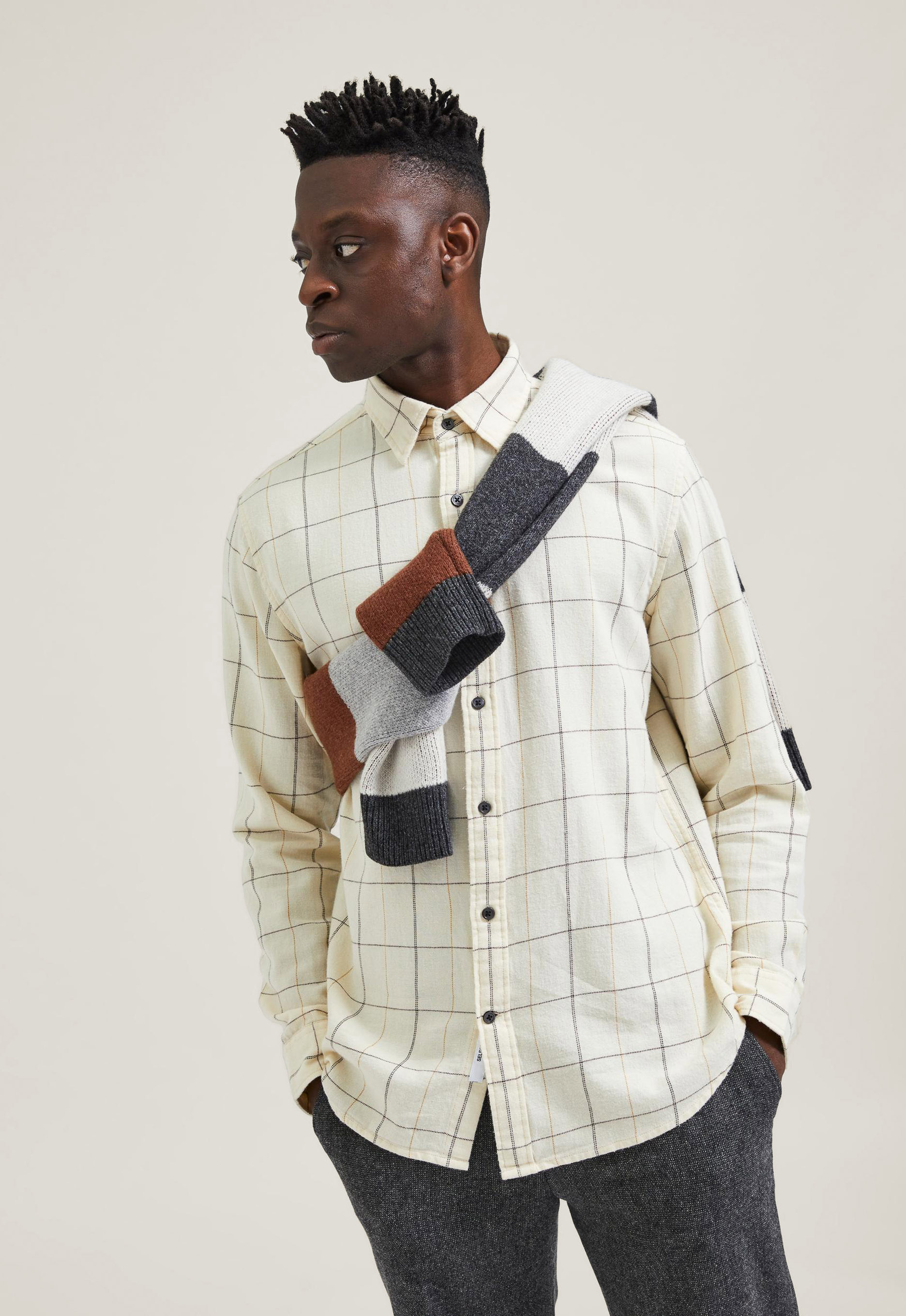 Selected 16086540 Reg mel check shirt Selected 16086540 Reg mel check shirt