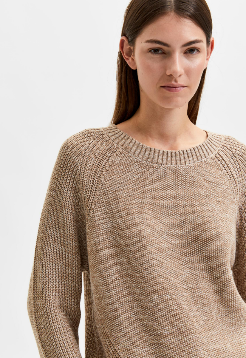 Selected Femme Sira ls knit O-neck Trui