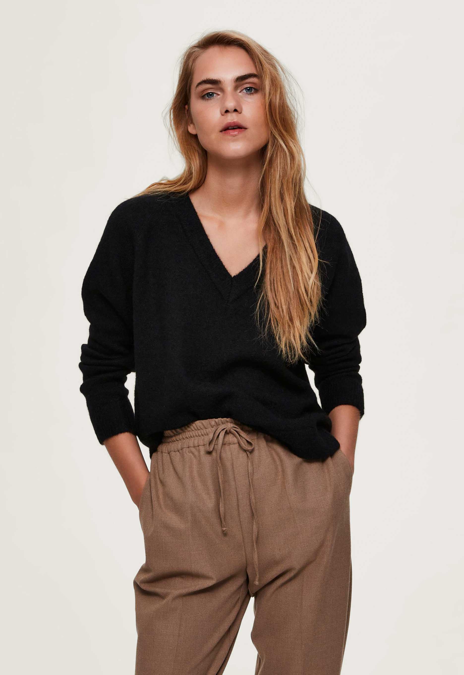 Selected Femme Lulu Knit V-neck Trui Selected Femme Lulu Knit V-neck Trui