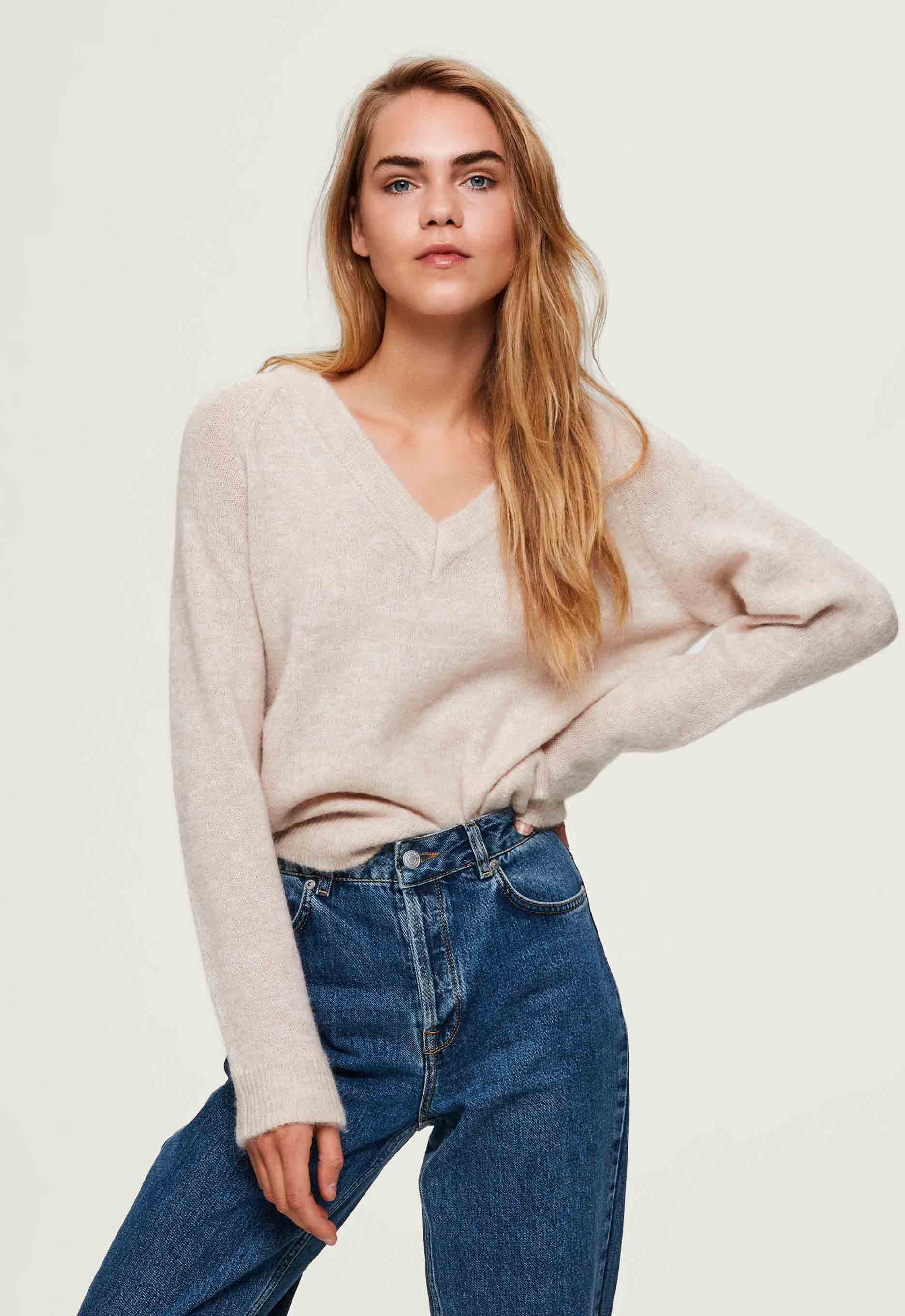 Selected Femme Lulu Knit V-neck Trui Selected Femme Lulu Knit V-neck Trui