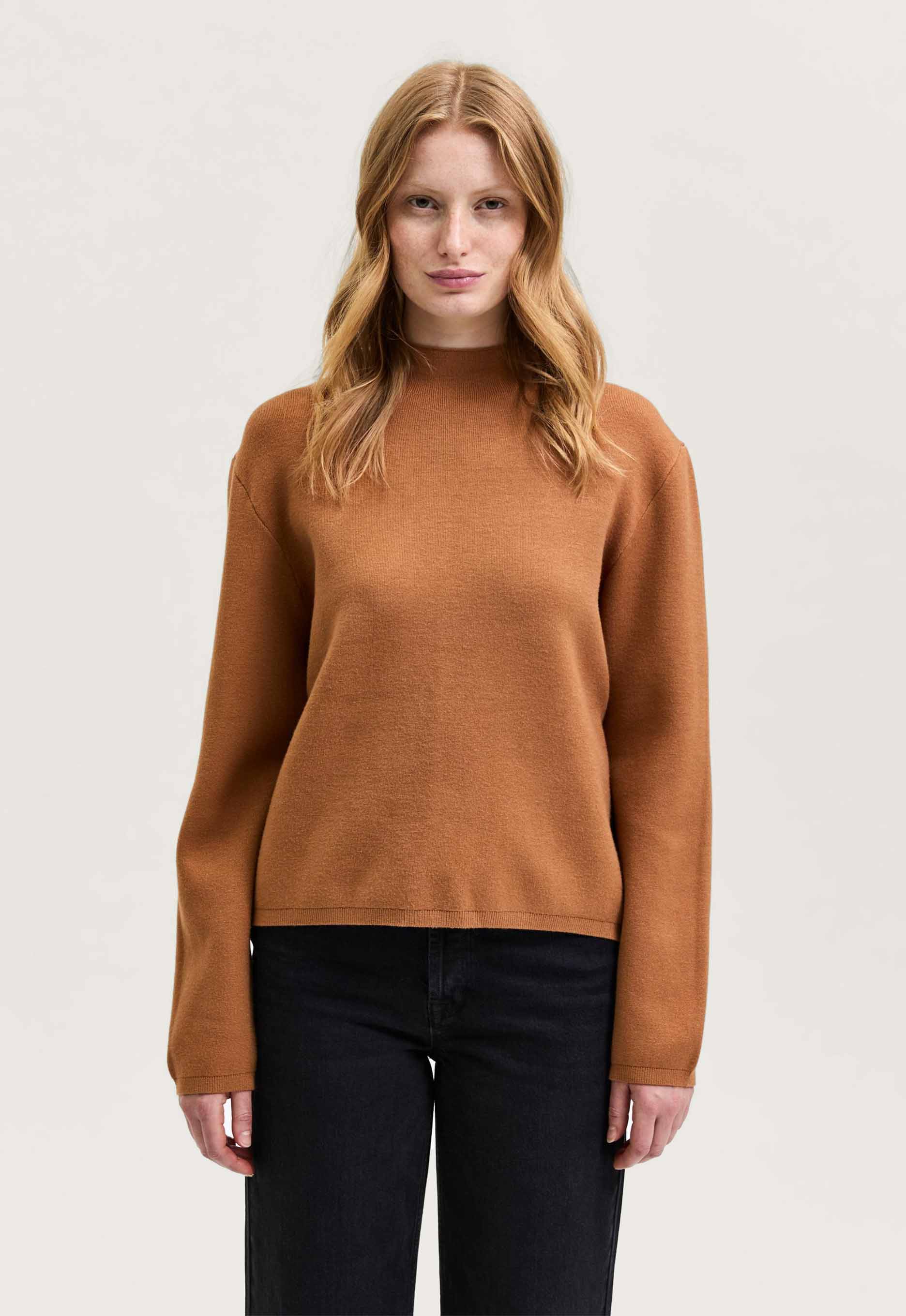 Selected Femme Cali ls Knit Highneck Trui Selected Femme Cali ls Knit Highneck Trui