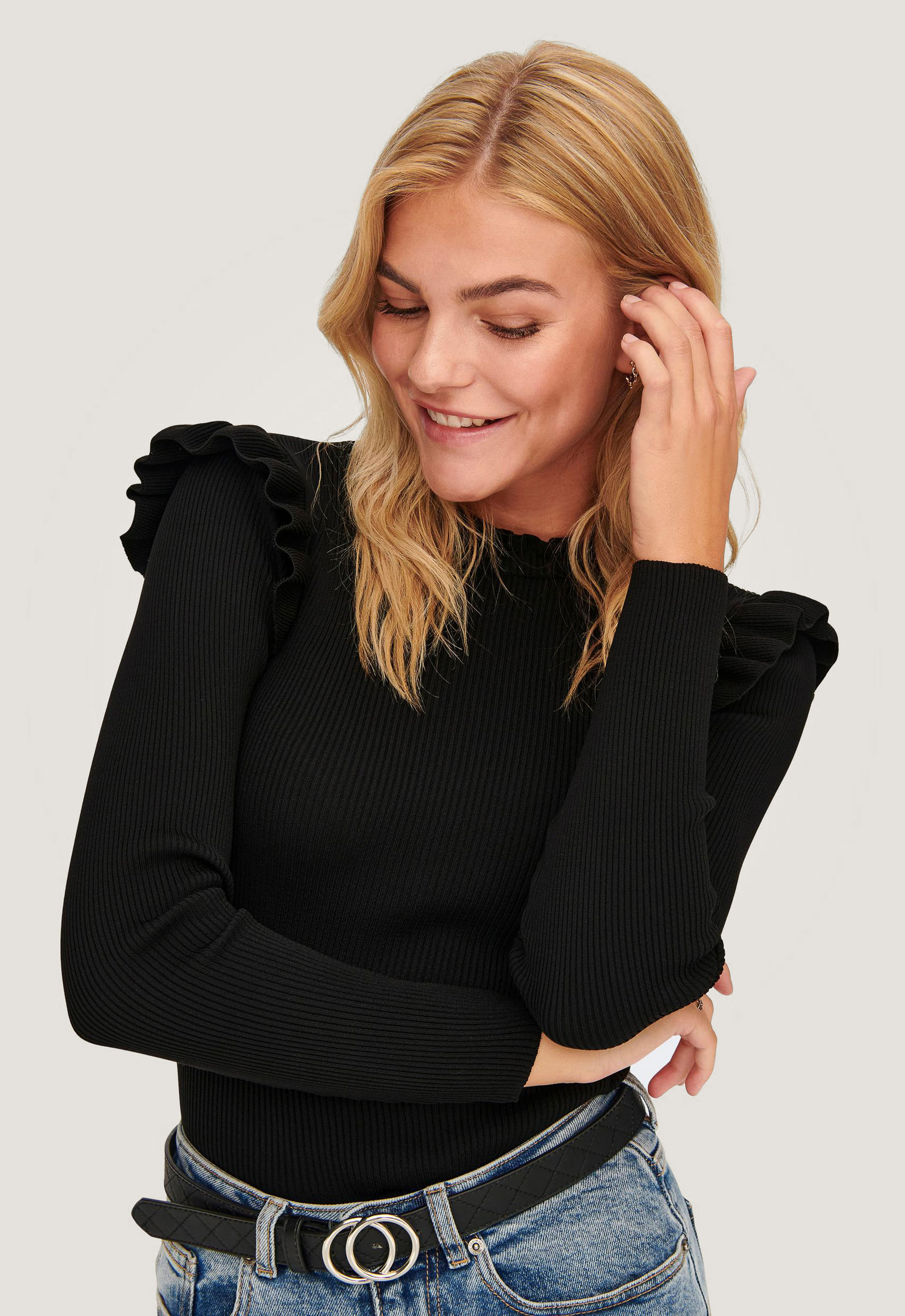 Only Ruches Lange Mouwen Top Only Ruches Lange Mouwen Top