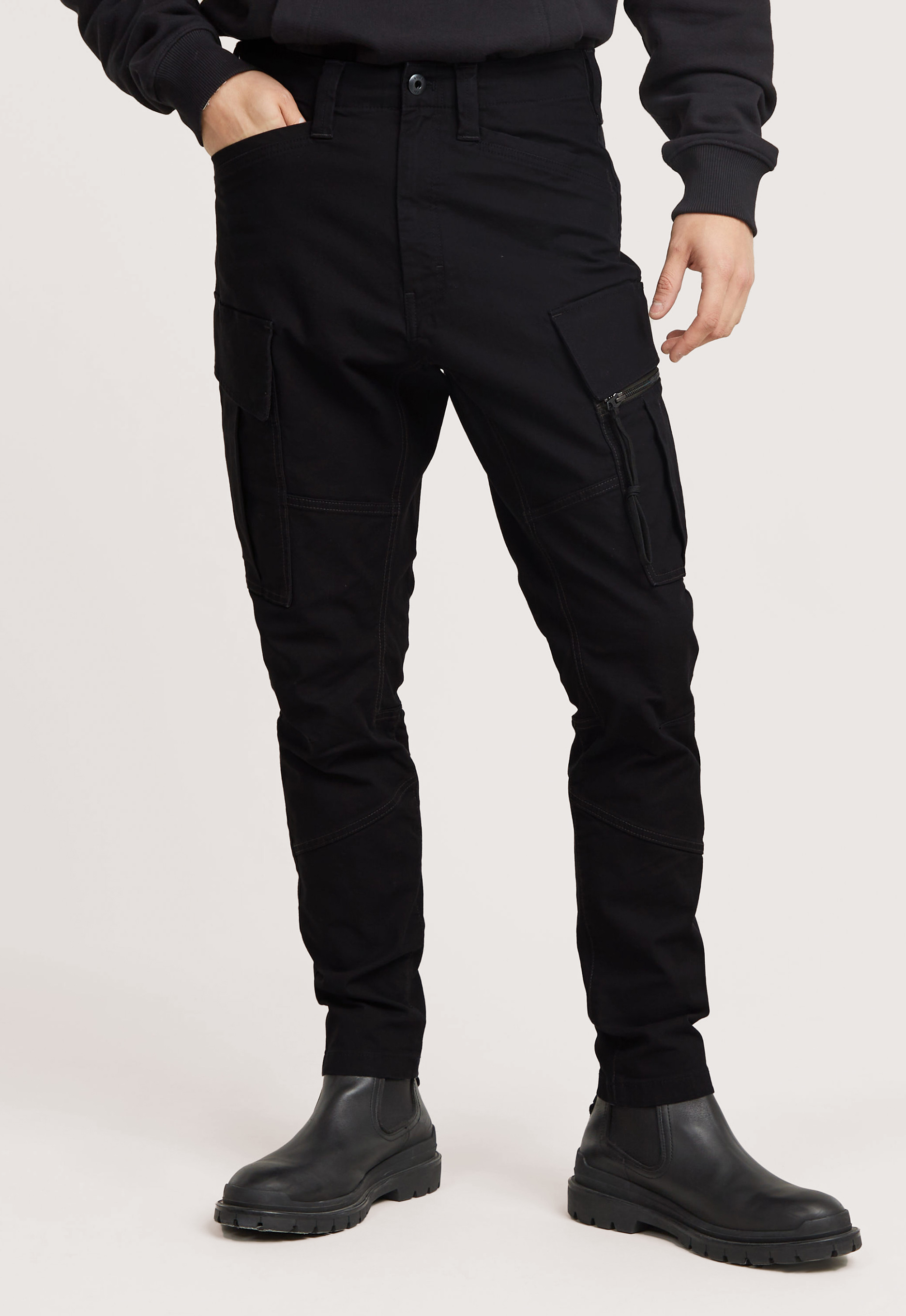 G-Star RAW Zip Pocket 3D Skinny Cargo Broek 2.0 Zwart Heren