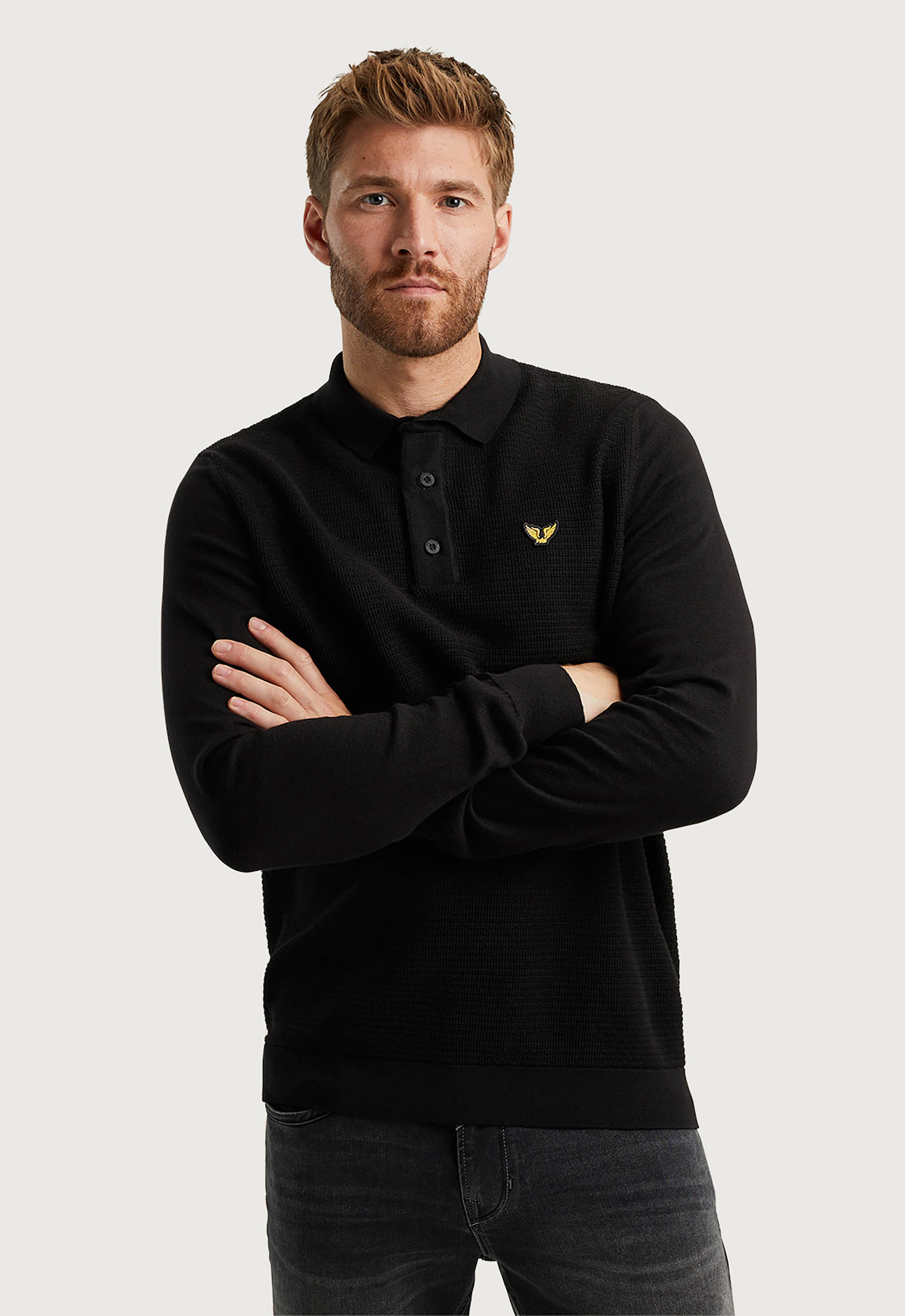 PME Legend Long Sleeve Poloshirt Zwart