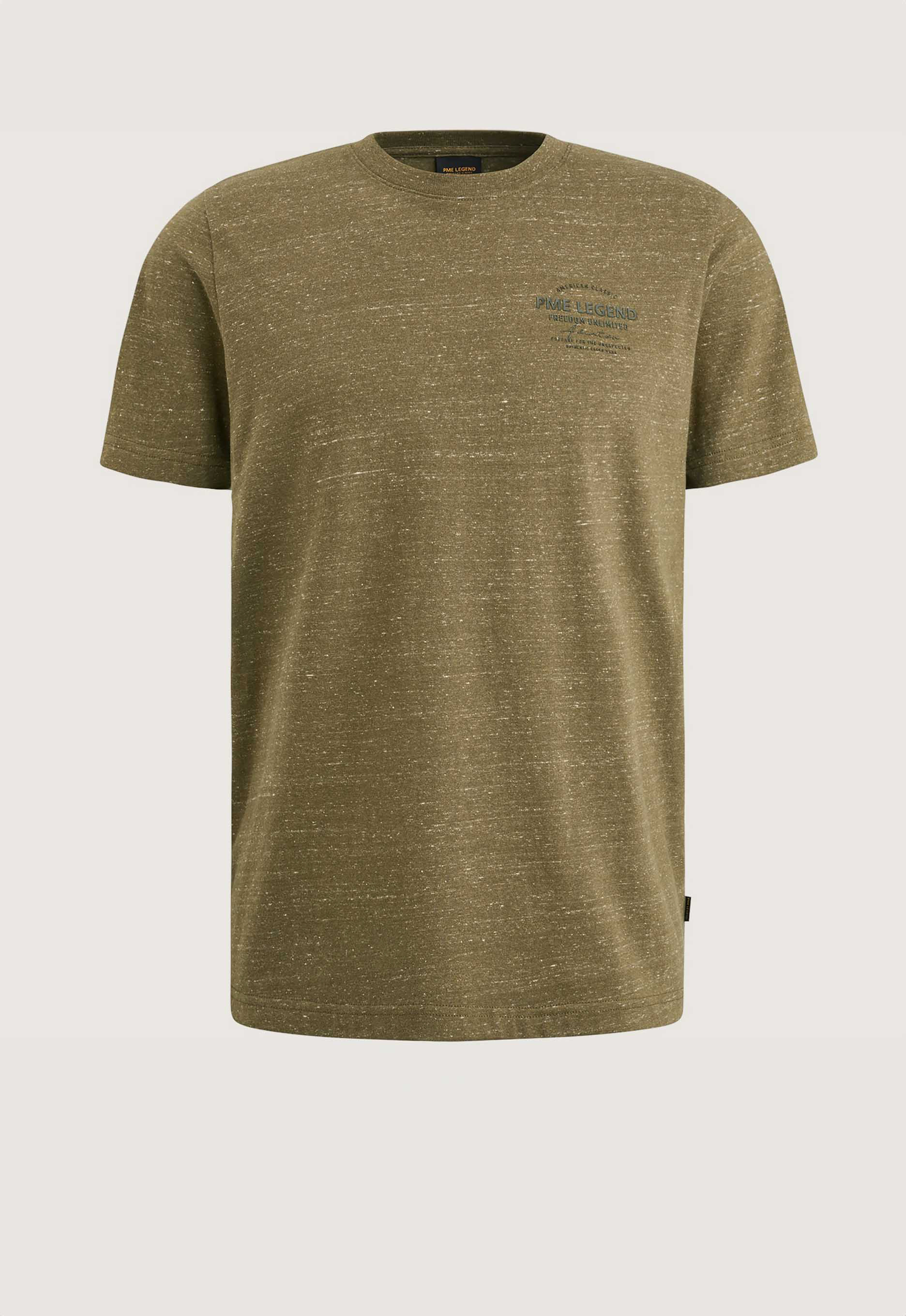 PME Legend Gemêleerd Jersey Korte Mouw T-shirt Brown Heren
