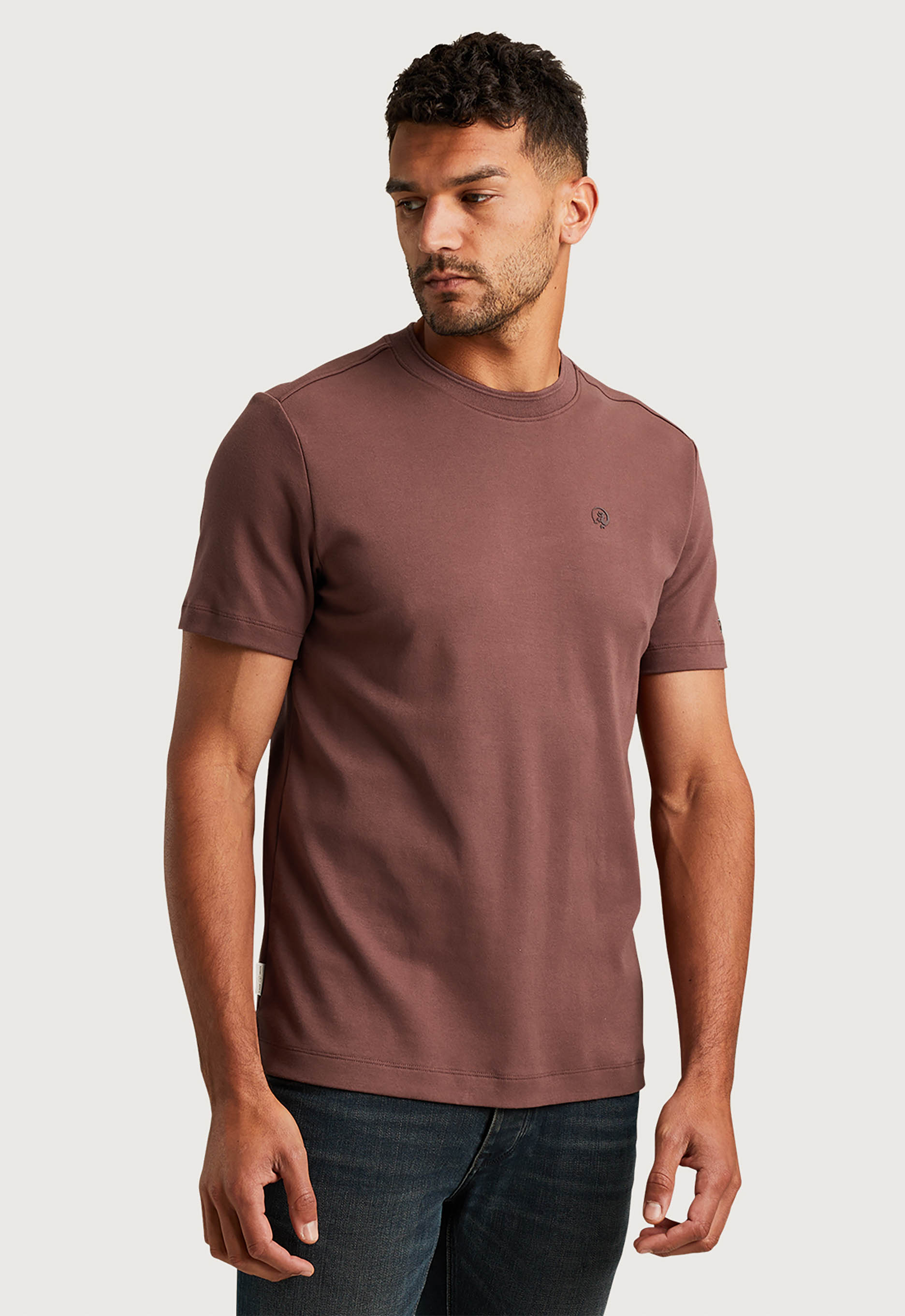 Cast Iron Korte mouw regular fit T-shirt Brown Heren
