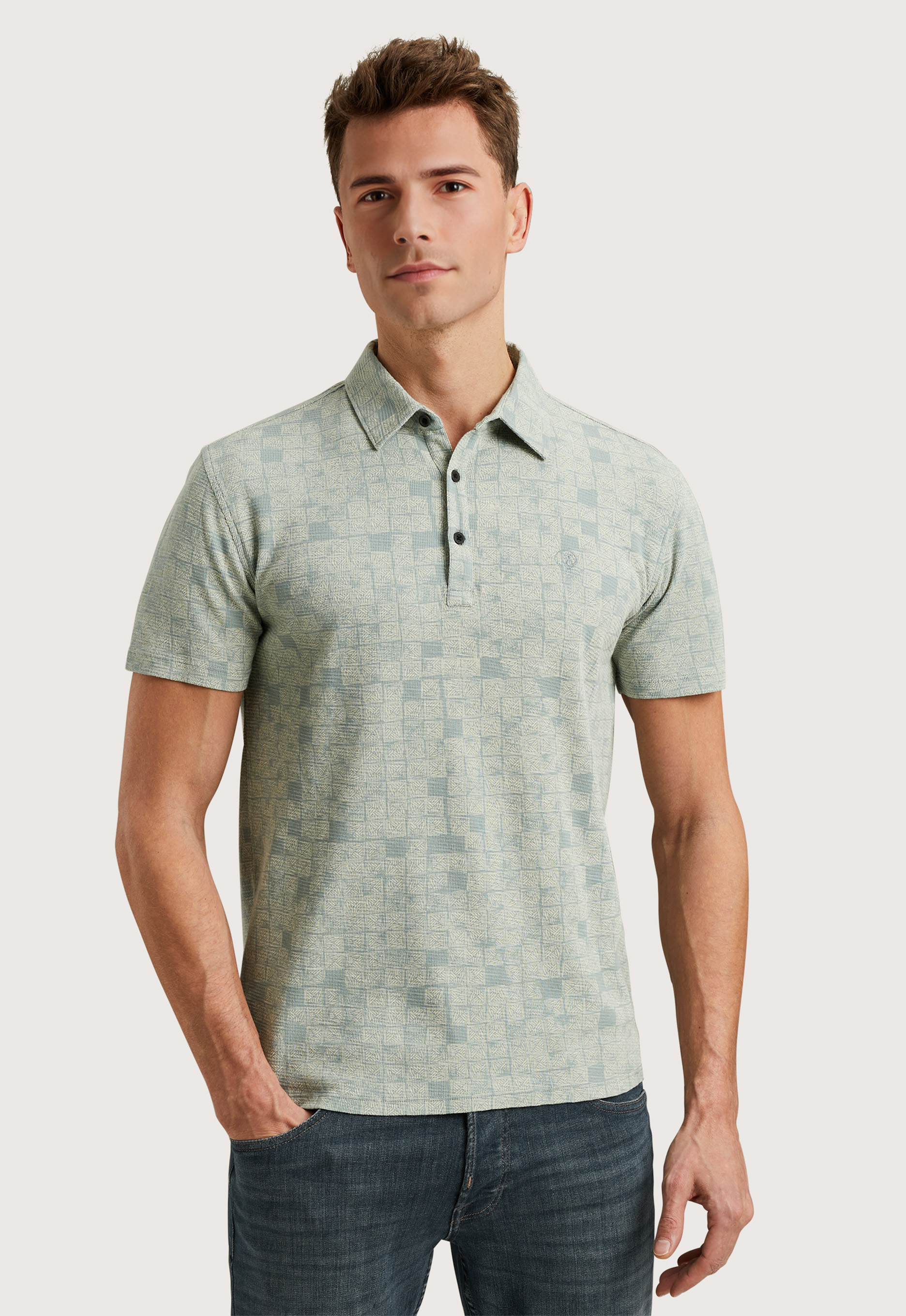 Cast iron Waffle Printed Polo