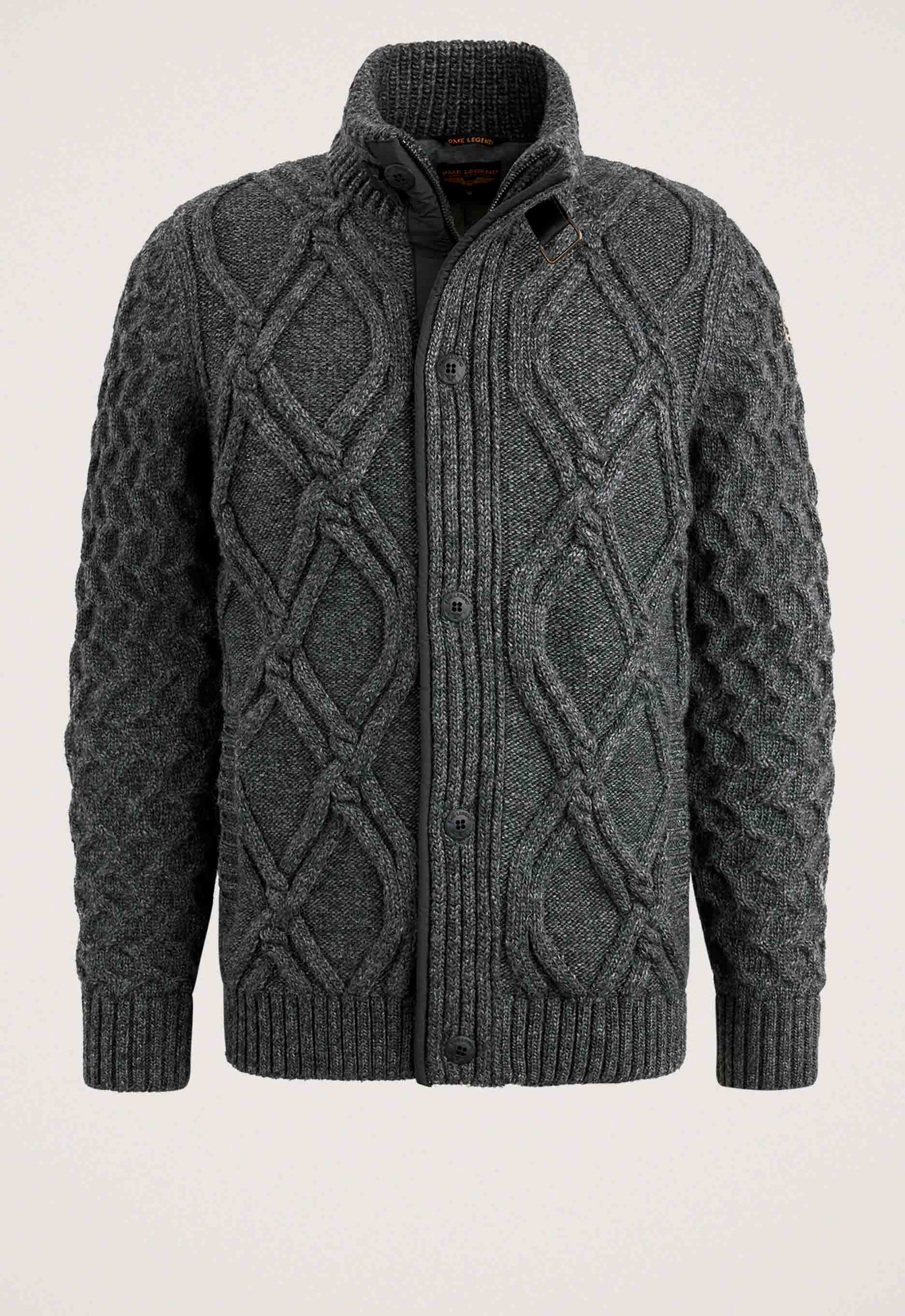 PME Legend Gebreide Gemengde Garen Rits Jas Gray Heren