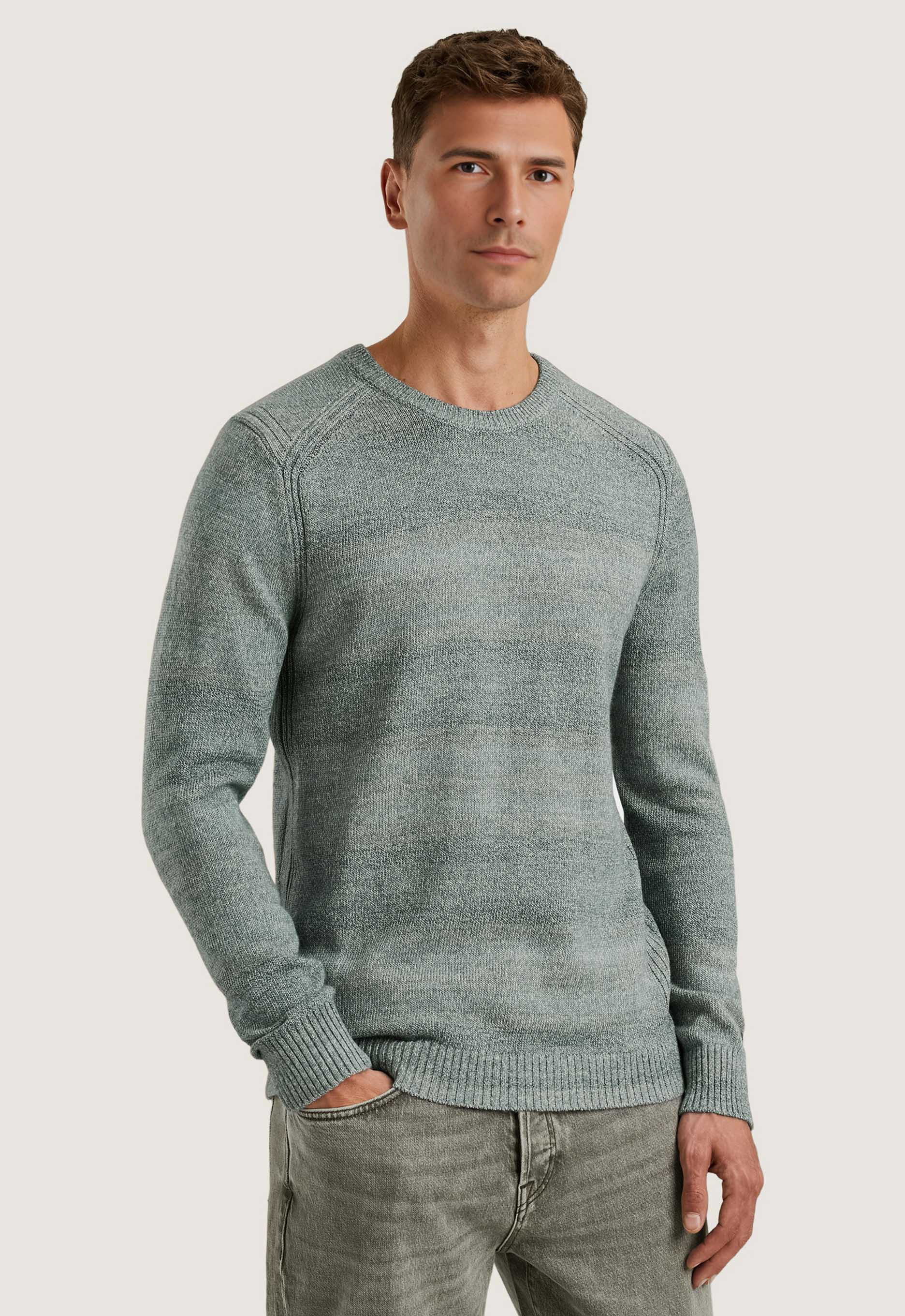 Cast iron Crewneck Cotton Mouline Trui