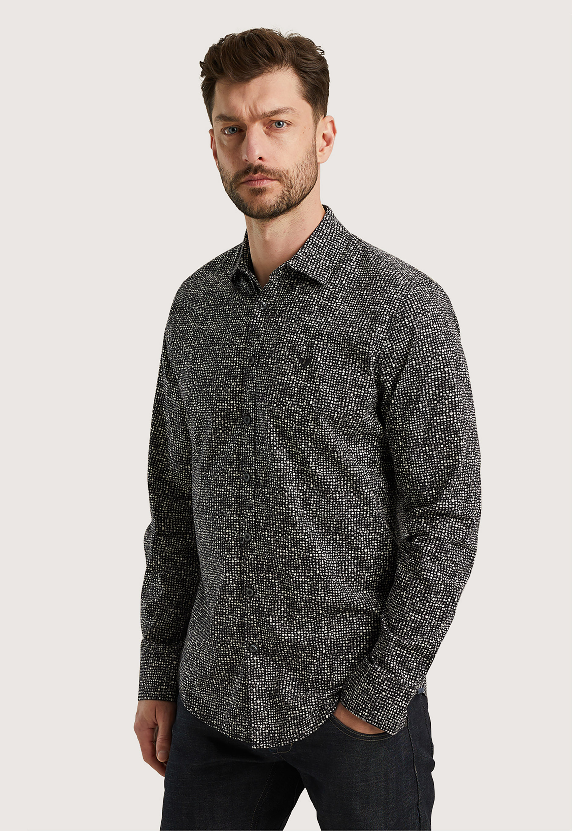 Pme legend Print On Poplin Stretch Overhemd