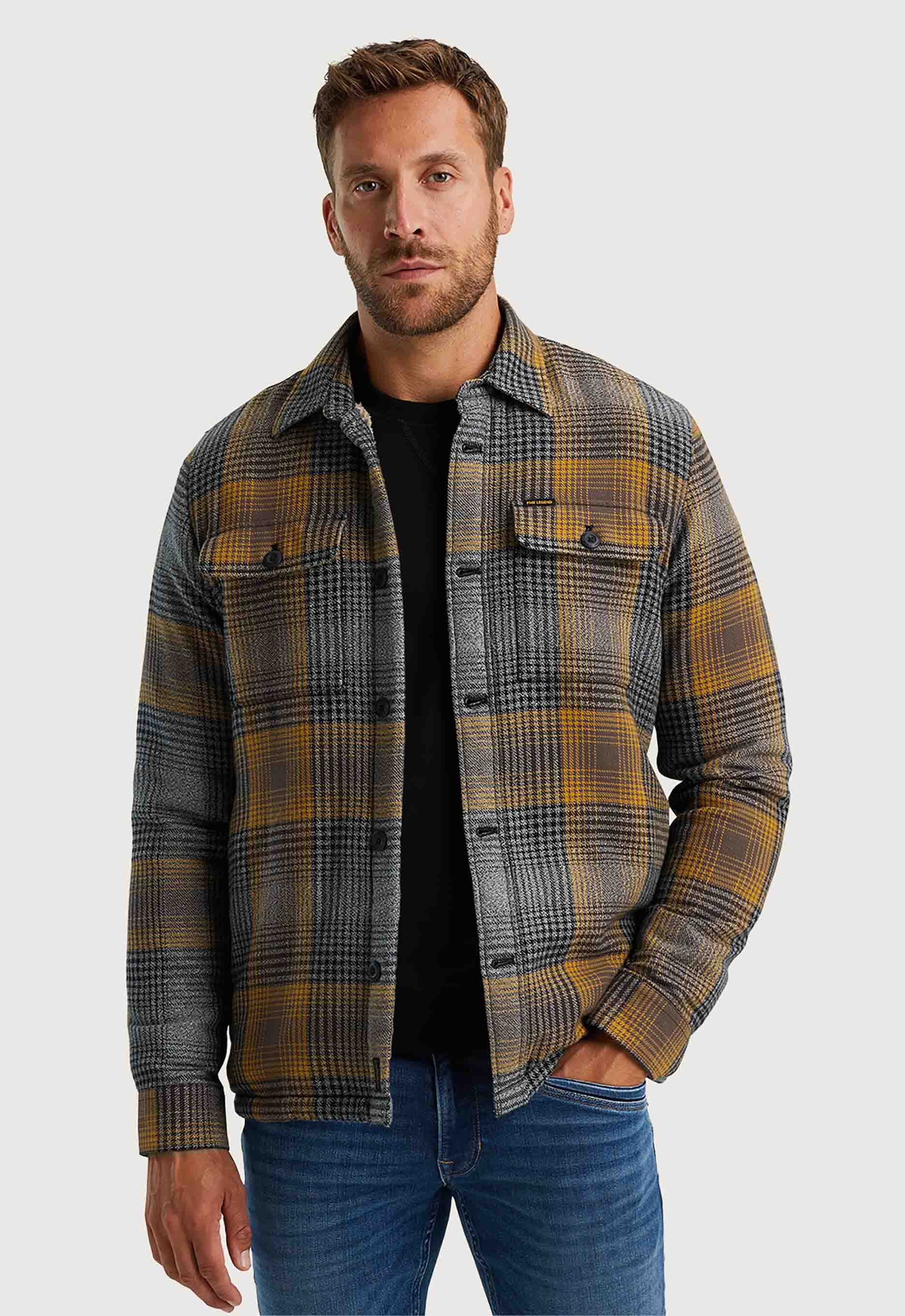 PME Legend Regular fit overhemdjack met kentkraag