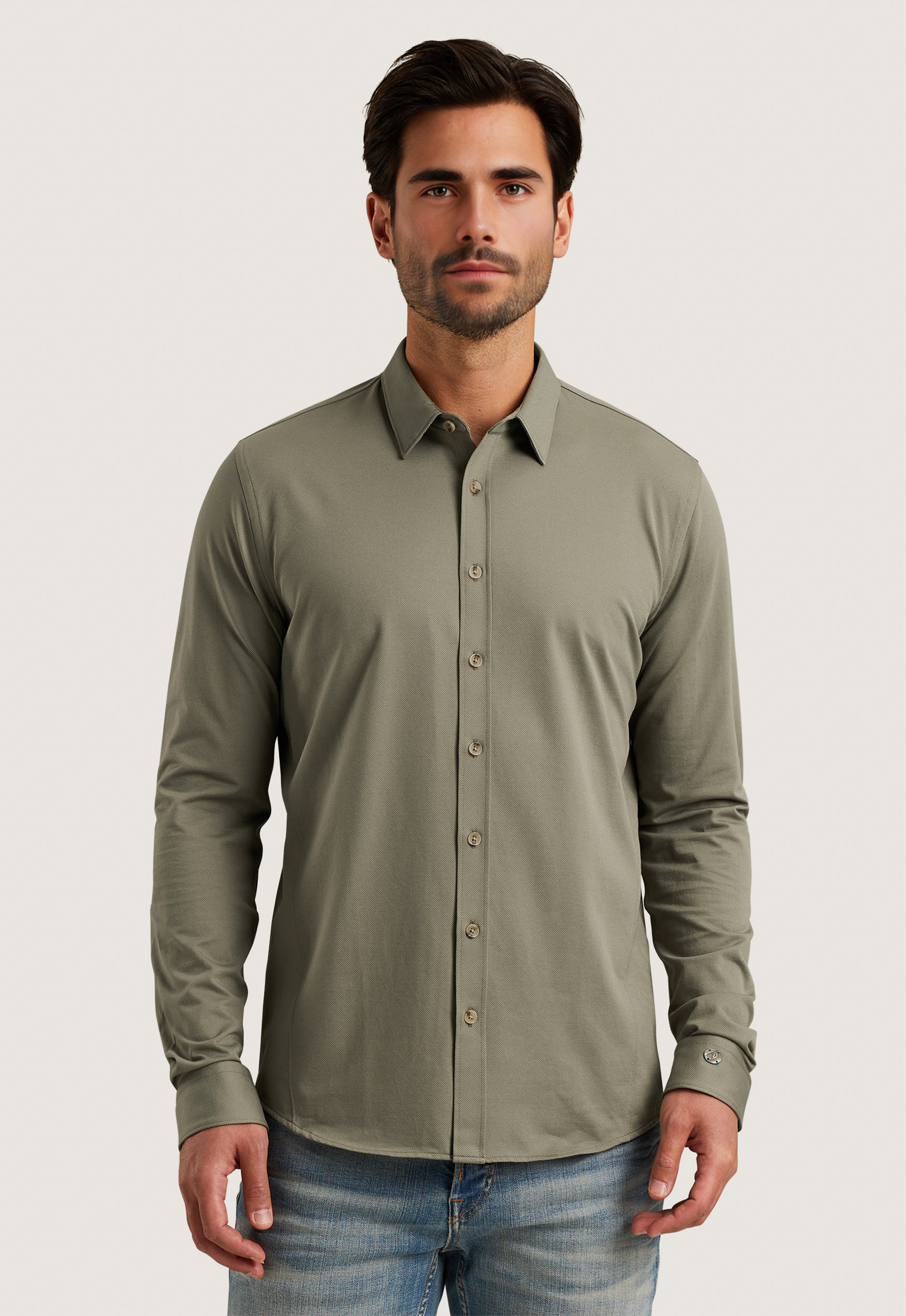 Cast iron Twill Jersey Overshirt