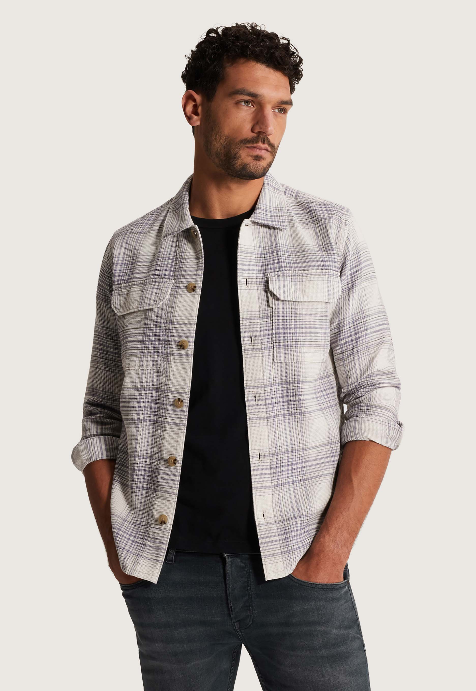 Cast Iron Checkered Waffle Jacket