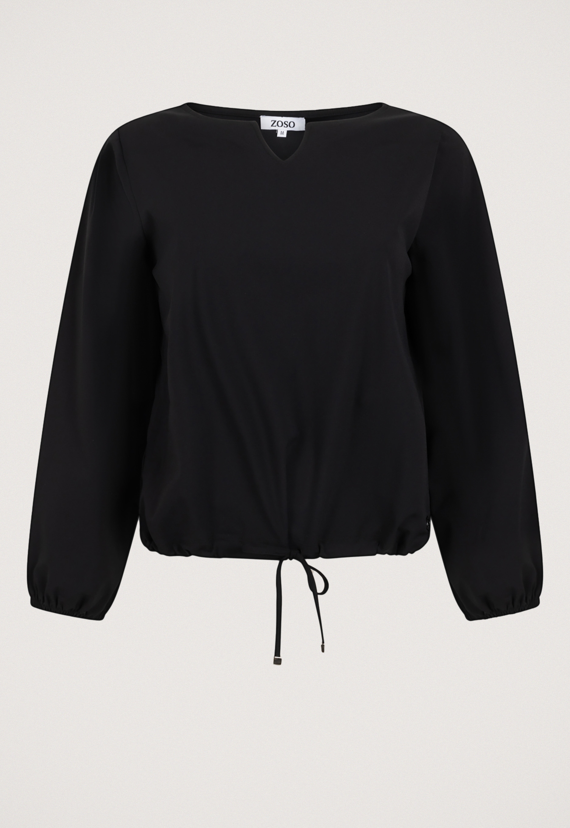 Zoso Reisblouse Lange Mouw Top Black Dames