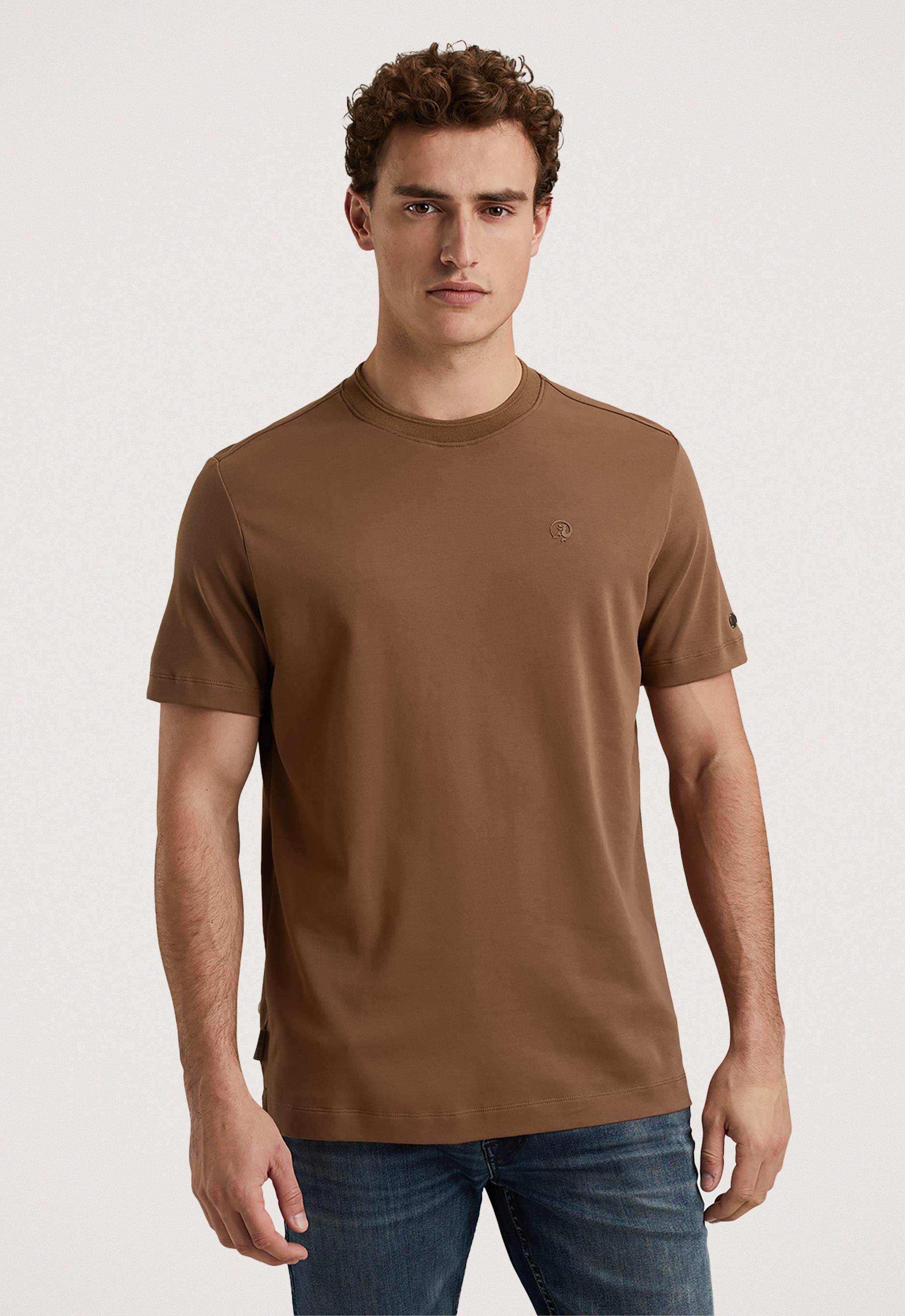 Cast Iron Korte Mouw Regular Fit T-shirt Brown Heren