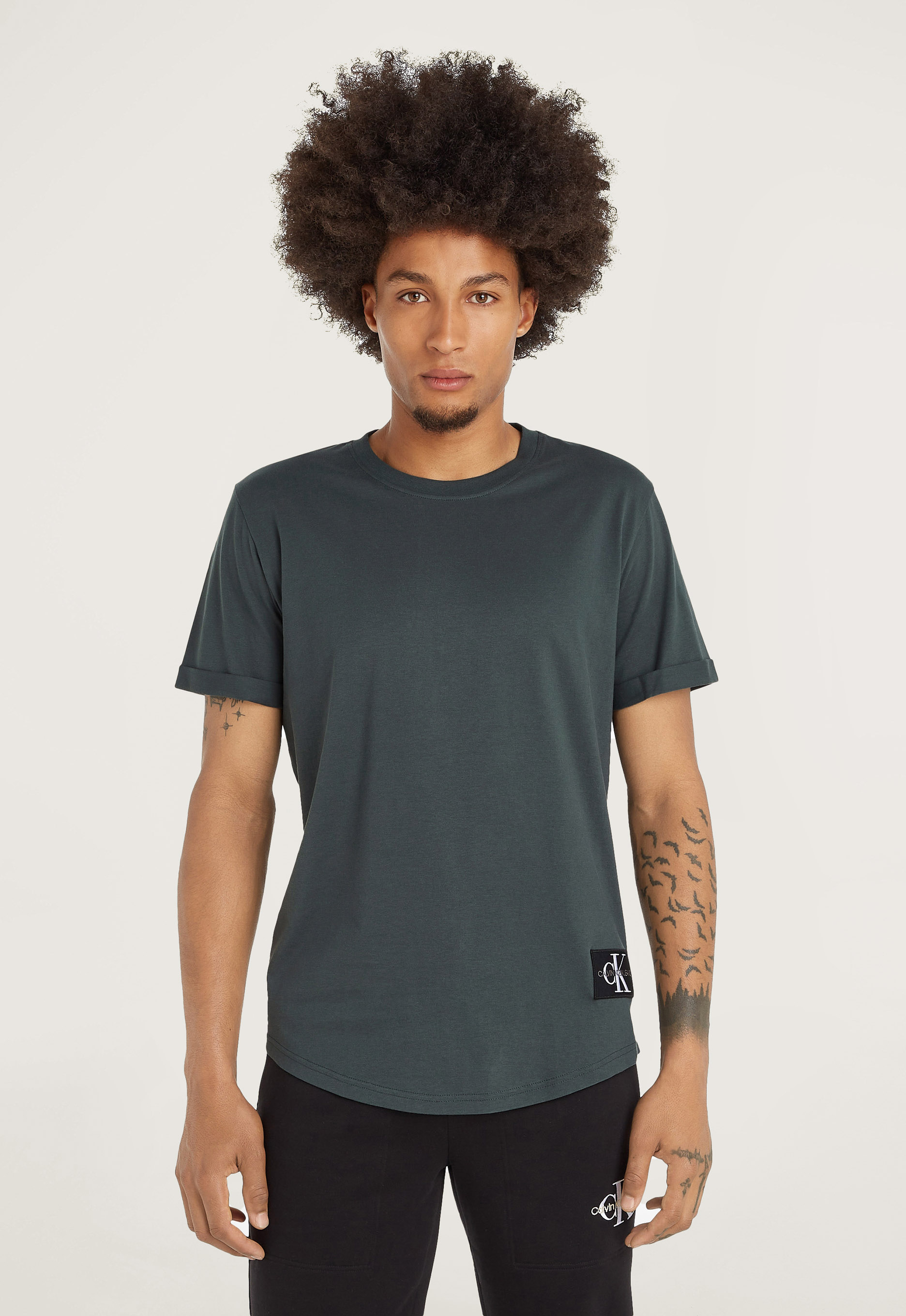 Calvin Klein Badge Turn Up Sleeve T-shirt Calvin Klein Badge Turn Up Sleeve T-shirt