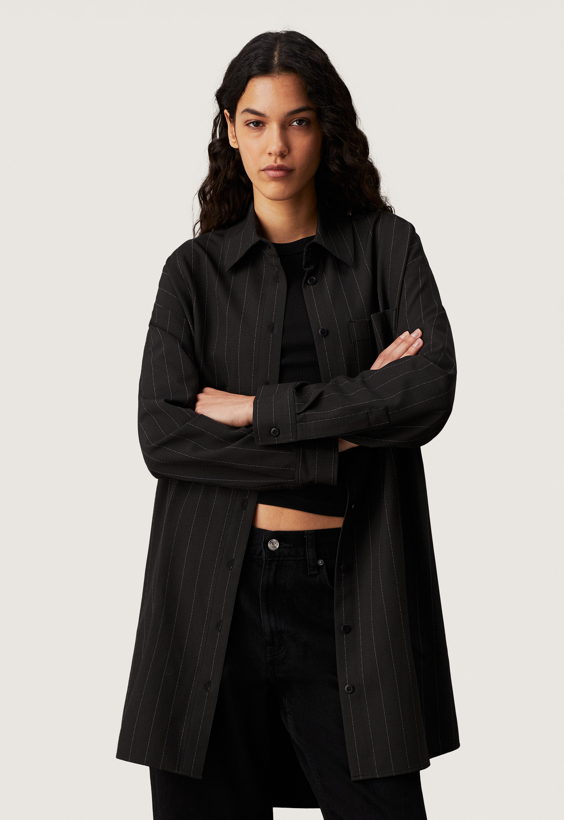 Calvin klein Soft crepe Pinstripe Jurk