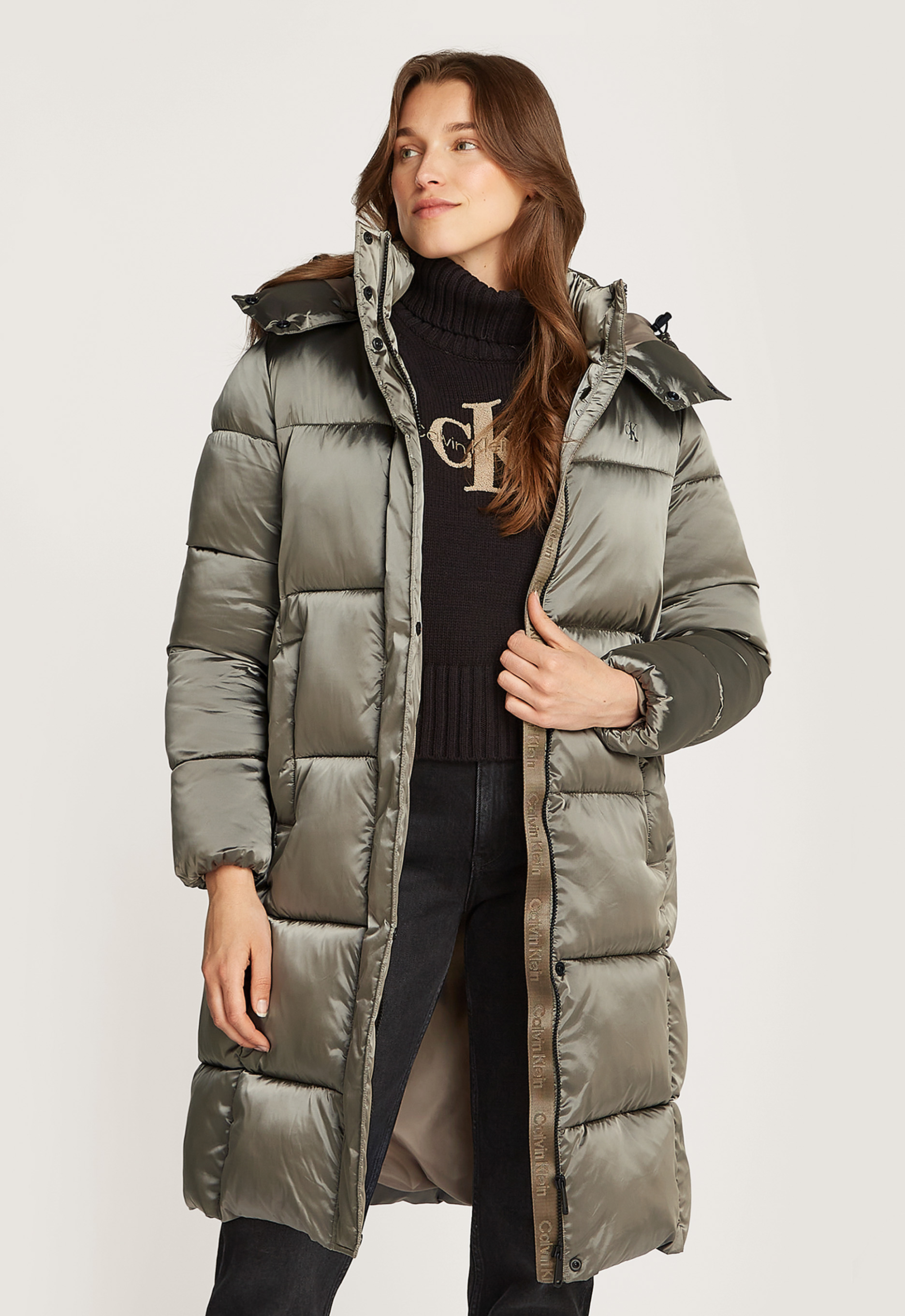 Calvin klein Monologo Shiny Long Puffer Jas