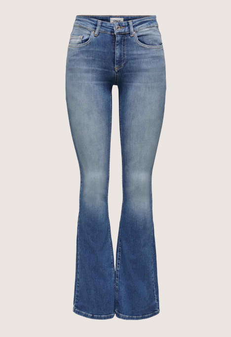 Blush Mid Waist Flared Jeans