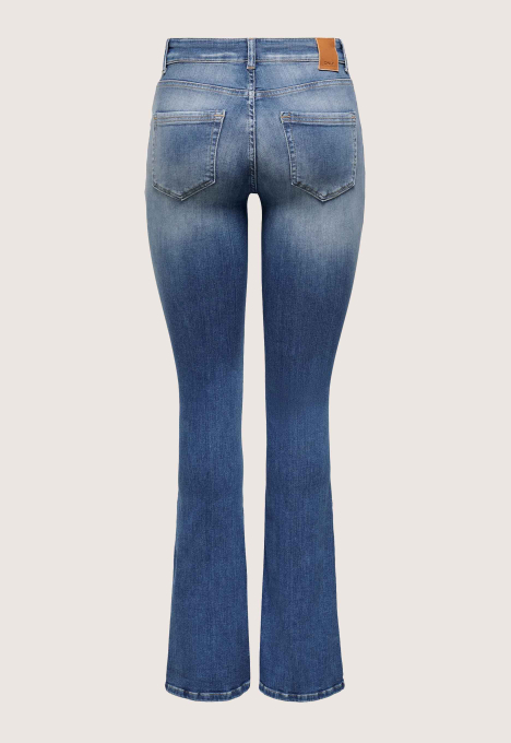 Blush Mid Waist Flared Jeans