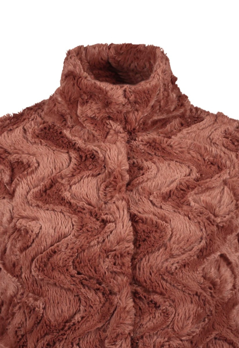 Curl High Neck Faux Fur Jas