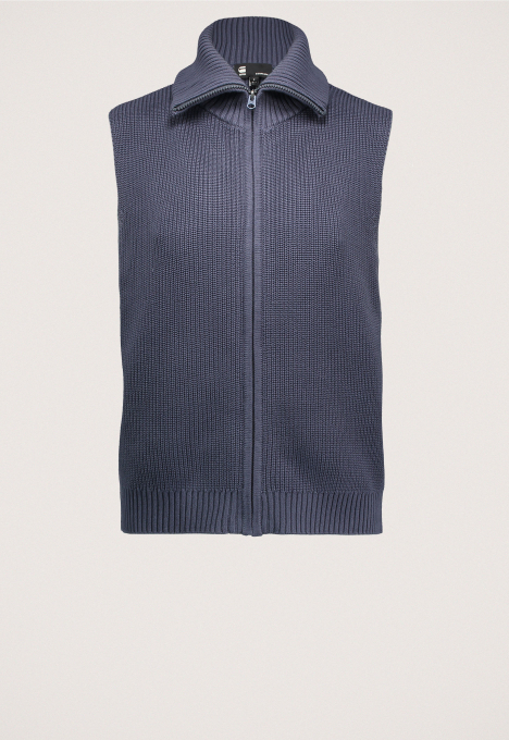 Gebreid Mouwloos Zip Thru Vest