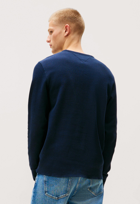 Slim Waffle Script Henley Longsleeve