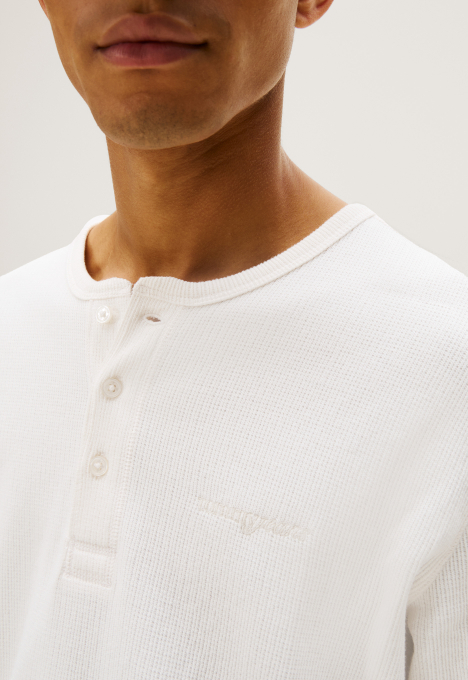 Slim Waffle Script Henley Longsleeve