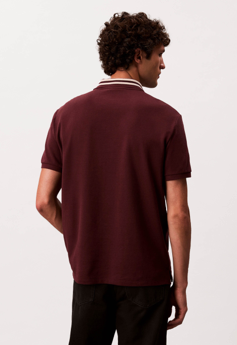 Monogram pique tipped polo