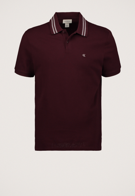Monogram pique tipped polo