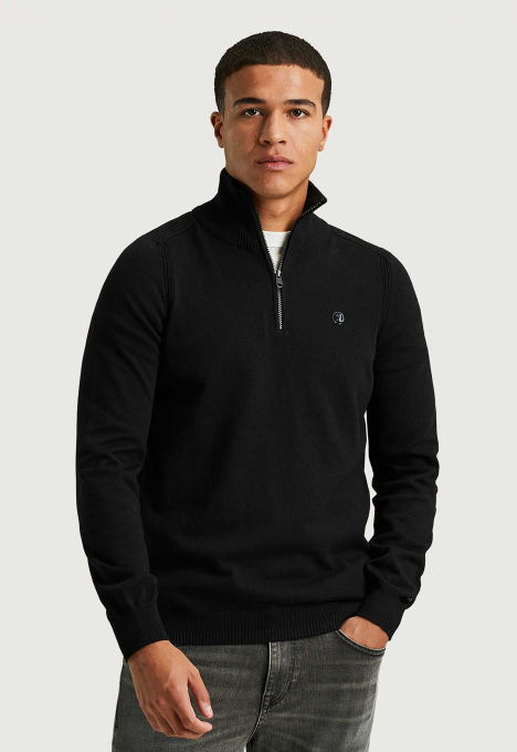 Half Zip Collar Cotton Stretch Trui