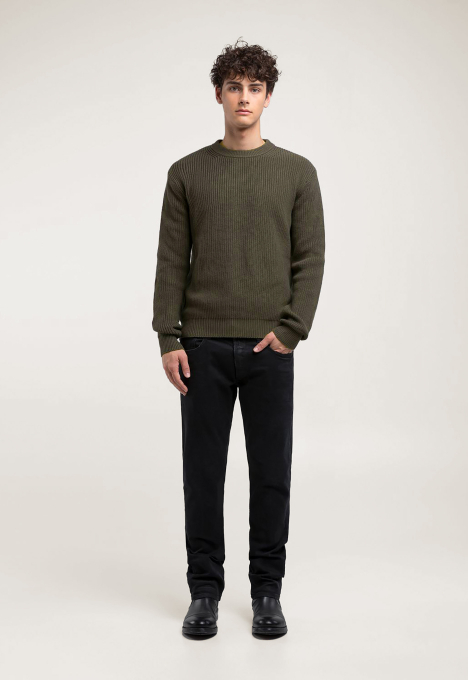 Rib-Knit Cotton Pullover