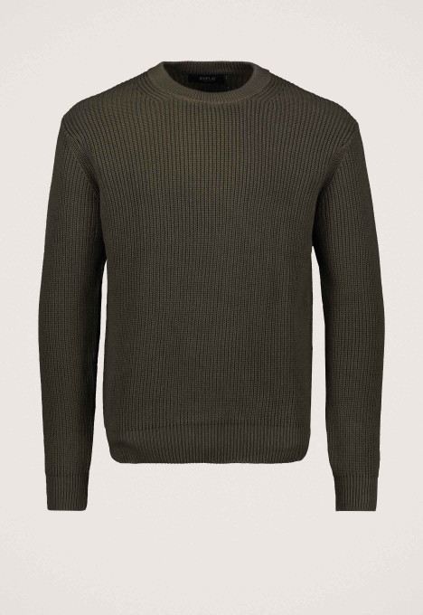 Rib-Knit Cotton Pullover