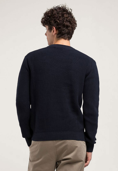 Rib-Knit Cotton Pullover
