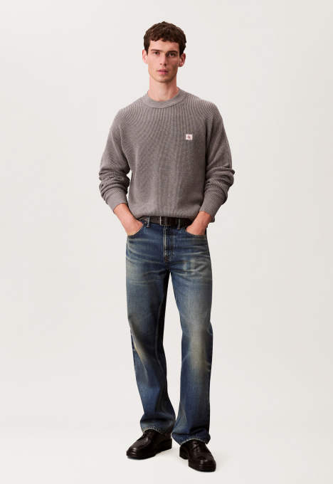 Cotton Waffle Crew Knit