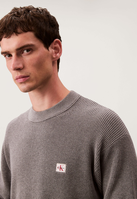 Cotton Waffle Crew Knit
