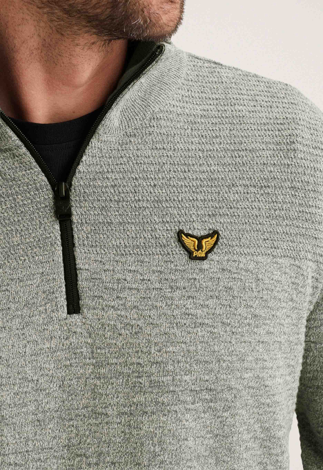 Half Zip Collar Cotton Mouline