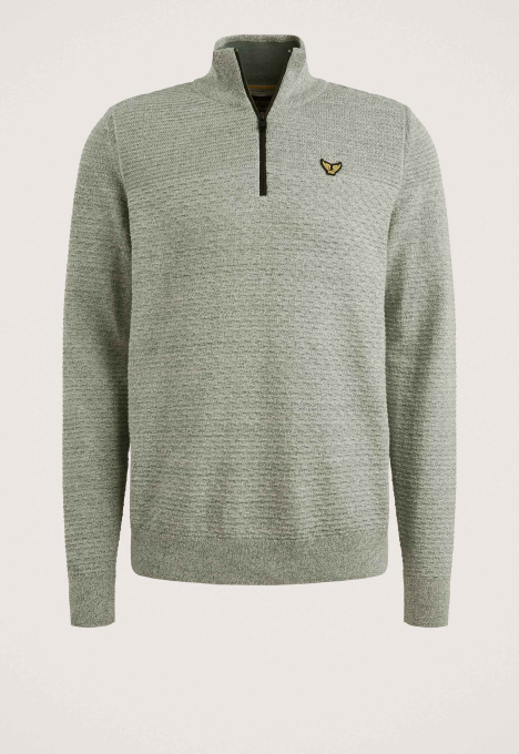 Half Zip Collar Cotton Mouline