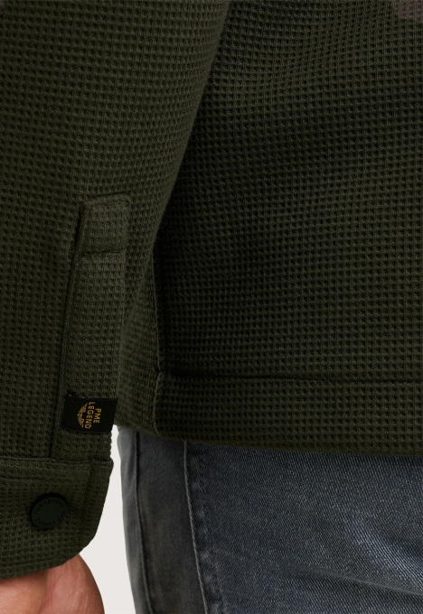 Jersey Waffle Shirt Jacket