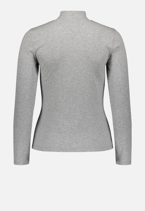 Rib Mock Neck Lange Mouwen T-shirt