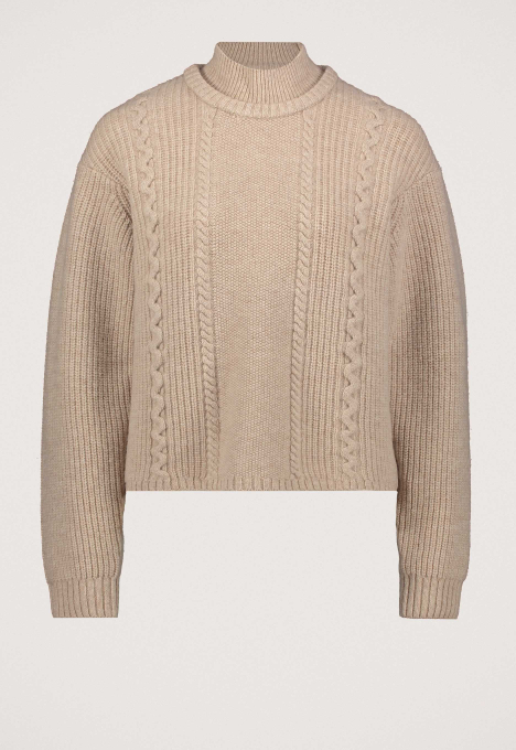 Cable Double Collar Knit Trui