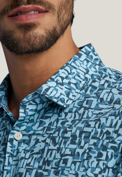 Print On Poplin Overhemd